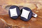 Запонки (онікс, фіаніти) 25035 от ювелирного магазина Оникс - 3