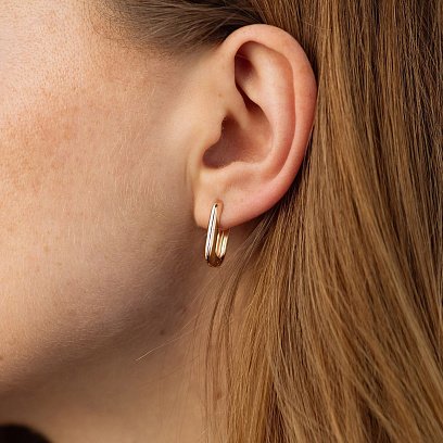 Серьги "Этель" в красном золоте с08674 №2