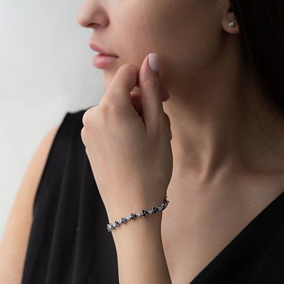 Золотой браслет с бриллиантами и сапфирами бб0024nl №5