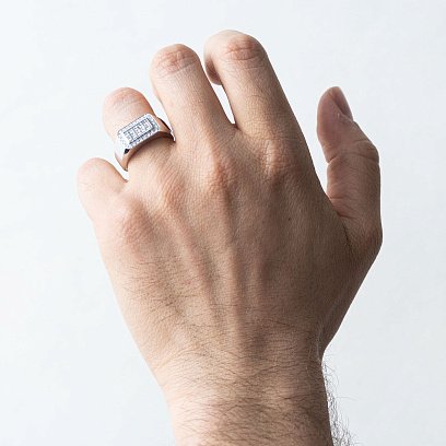 Золотая мужская печатка с бриллиантами к1208 №2