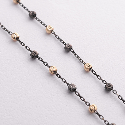 Золоті сережки "Кульки на ланцюжку" с09438 №2