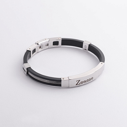 Чоловічий браслет зі срібною та золотою вставкою Zancan EXB280R-N №3