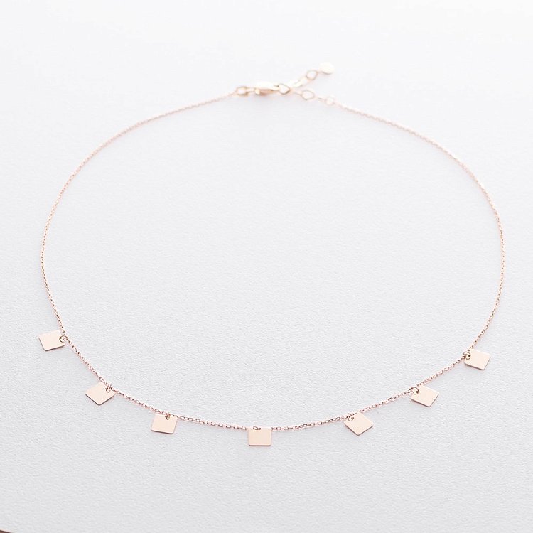 Золоте кольє з квадратиками кол01445 від ювелірного магазину Онікс