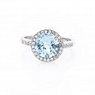 Помолвочное серебряное кольцо (голубой топаз, фианиты) 111692 от ювелирного магазина Оникс - 2