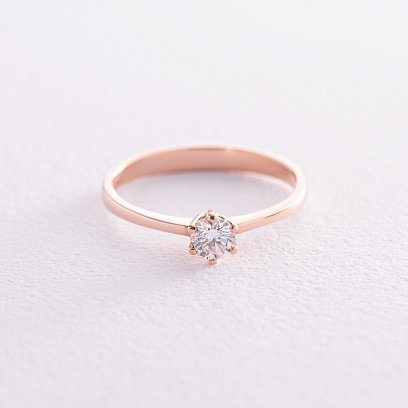 Помолвочное золотое кольцо с бриллиантом 27622421 №3