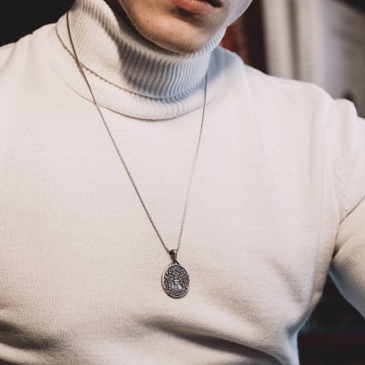 Срібний кулон "Дерево життя" (можливе гравіювання) 133187 №4