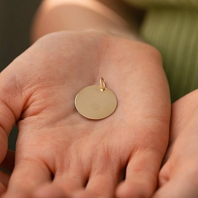 Кулон для гравіювання в жовтому золоті (21 мм) п03521 №4