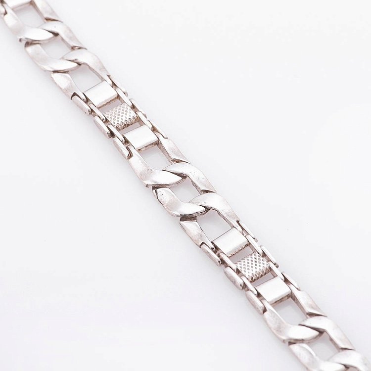 Мужской серебряный браслет 14305 от ювелирного магазина Оникс