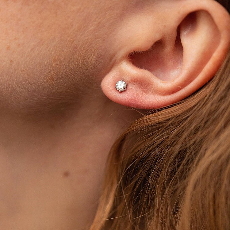 Золоті сережки - пусети з діамантами сб0436ca від ювелірного магазину Онікс - 5