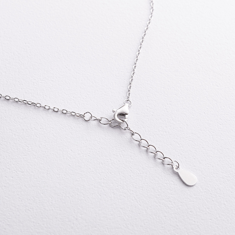 Срібне кольє "Конюшина" з фіанітами 181366 від ювелірного магазину Онікс - 2