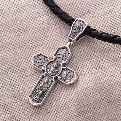 Срібний хрест з розп'яттям (чорніння) 132565 №7