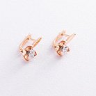Золоті сережки "Квіточки" з діамантами сб0054 от ювелирного магазина Оникс - 2
