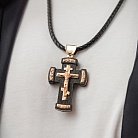 Мужской православный крест "Распятие. Спаси и Сохрани" из эбенового дерева и золота 0001 от ювелирного магазина Оникс - 7