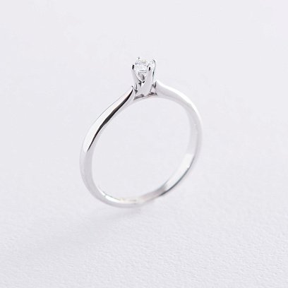 Помолвочное кольцо в белом золоте (куб. цирконий Swarovski) к06312