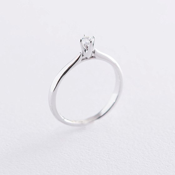 Помолвочное кольцо в белом золоте (куб. цирконий Swarovski) к06312