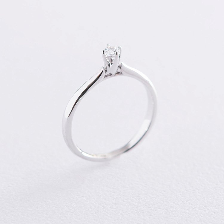 Помолвочное кольцо в белом золоте (куб. цирконий Swarovski) к06312 от ювелирного магазина Оникс