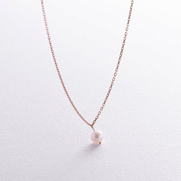 Колье с жемчужиной (красное золото) кол02402 от ювелирного магазина Оникс