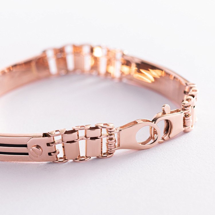 Мужской браслет в красном золоте (оникс) б05015 от ювелирного магазина Оникс - 2