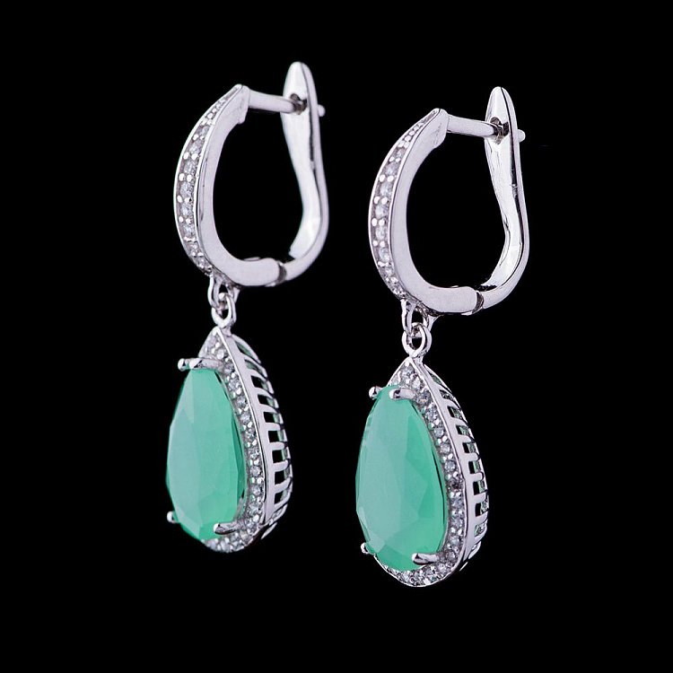 Срібні сережки з фіанітами 121912 від ювелірного магазину Онікс - 2