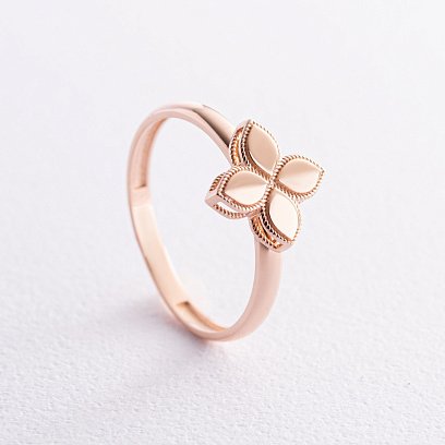 Кольцо "Клевер" в красном золоте к07535 №3