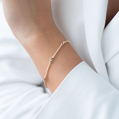 Золотой браслет "Сердечки" б04016 №3