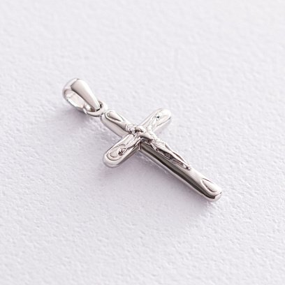 Крест с распятием (белое золото) п03518