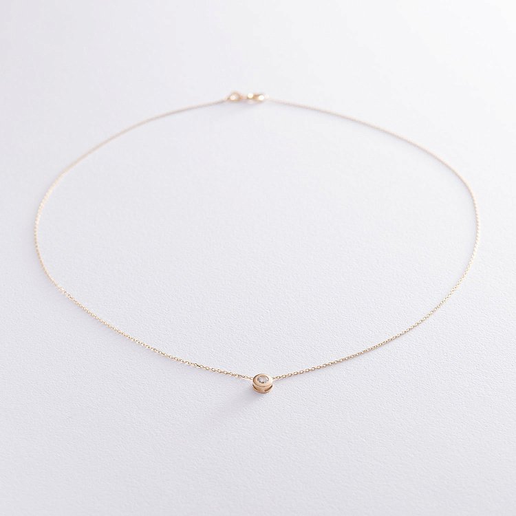 Золоте кольє з фіанітом кол01640 від ювелірного магазину Онікс - 4