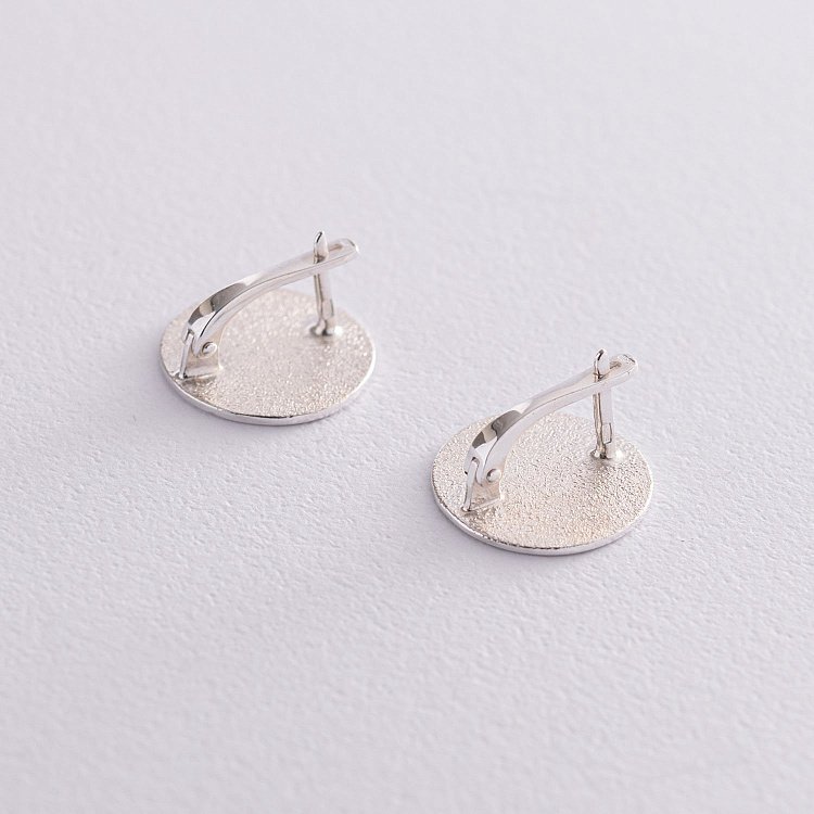 Серебряные серьги "Зеркальные" 122931 от ювелирного магазина Оникс - 11