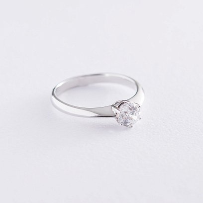 Помолвочное кольцо в белом золоте (куб. цирконий Swarovski) к06311 №3