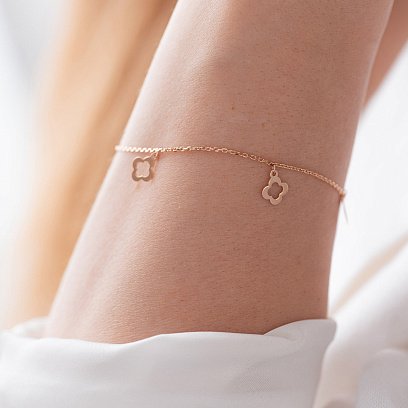 Браслет "Конюшина" у червоному золоті б04843 №3