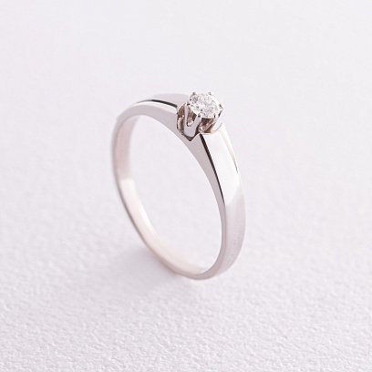 Заручальна золота каблучка з діамантом кб0422