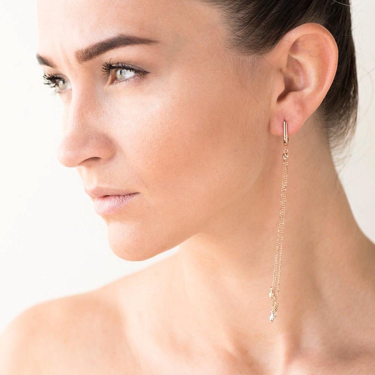 Золоті сережки на англійській застібці с05603 від ювелірного магазину Онікс - 2