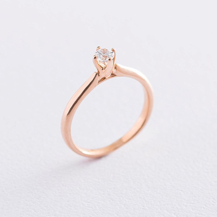 Золота заручальна каблучка (цирконій Swarovski) к06228 від ювелірного магазину Онікс