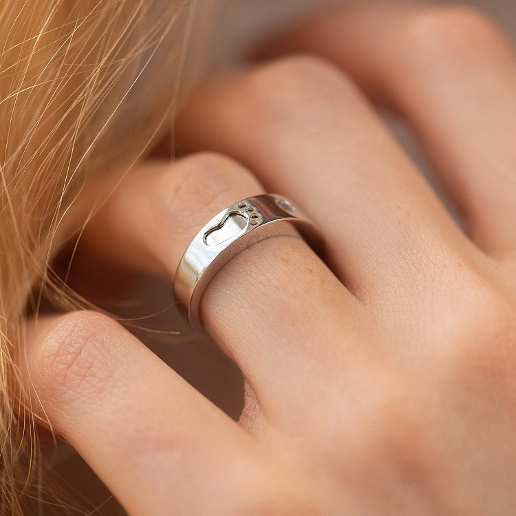 Золотое кольцо "Ножка младенца" (фианит) к07958 от ювелирного магазина Оникс - 3