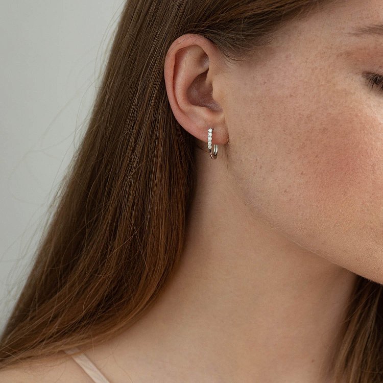 Золоті сережки з діамантами с2826 від ювелірного магазину Онікс - 2