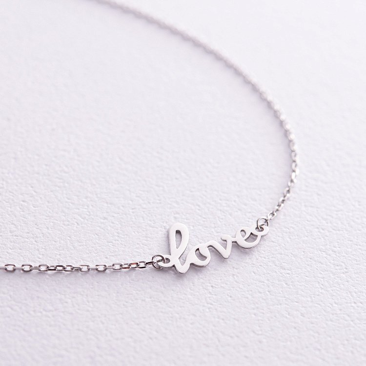 Браслет "Love" у білому золоті на ногу б05229 від ювелірного магазину Онікс - 3