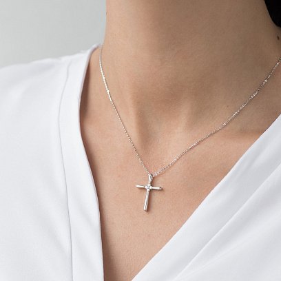 Золотий хрестик (діамант) пб0187ri №2