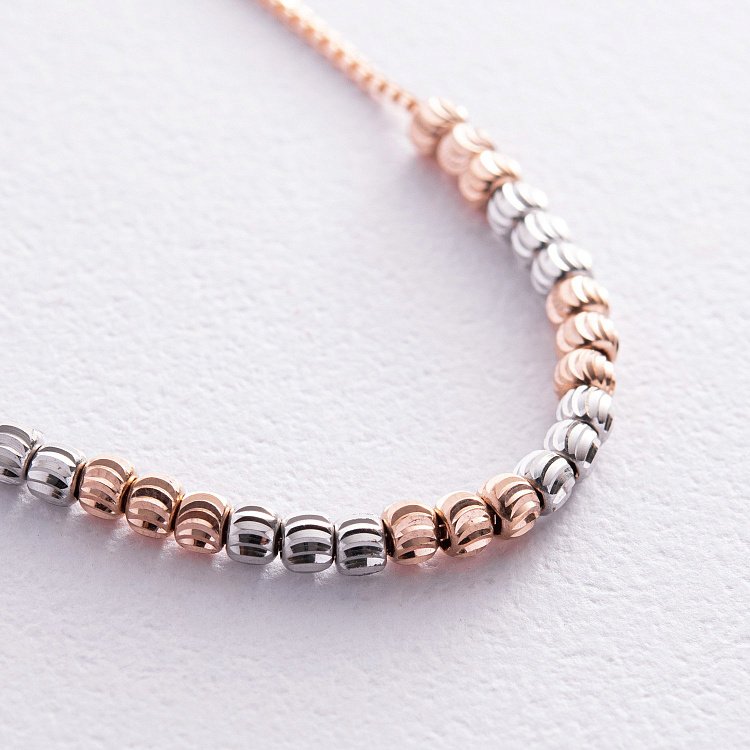 Браслет "Кульки" (червоне, біле золото) б05271 від ювелірного магазину Онікс - 3