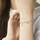 Срібний браслет (культ. прісн. перли, фіаніт, емаль) 141255 от ювелирного магазина Оникс - 3