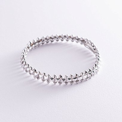 Жесткий браслет "Тереза" в белом золоте б04425