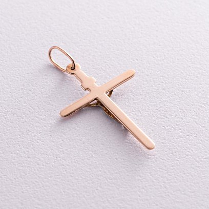 Золотой православный крестик п00031 №3