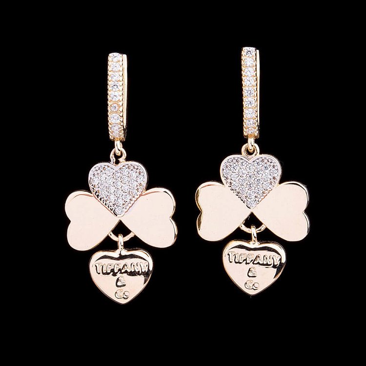 Ексклюзивні золоті сережки "Конюшина" з фіанітами с03873 від ювелірного магазину Онікс - 1