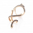 Золотое кольцо на фалангу "Змея" с фианитами к05253 от ювелирного магазина Оникс - 4