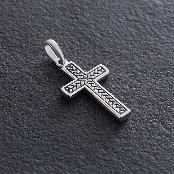 Серебряный крестик 132983