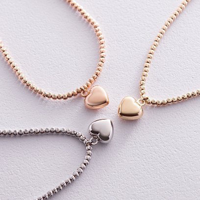 Золотой браслет "Сердечко" б03107 №10