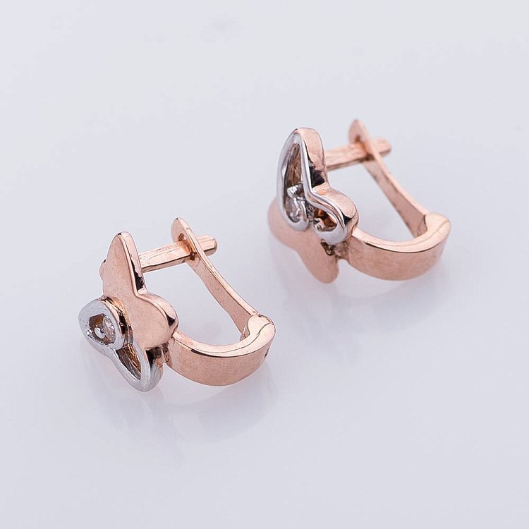 Золотые серьги "Бабочки" с02379 от ювелирного магазина Оникс - 1