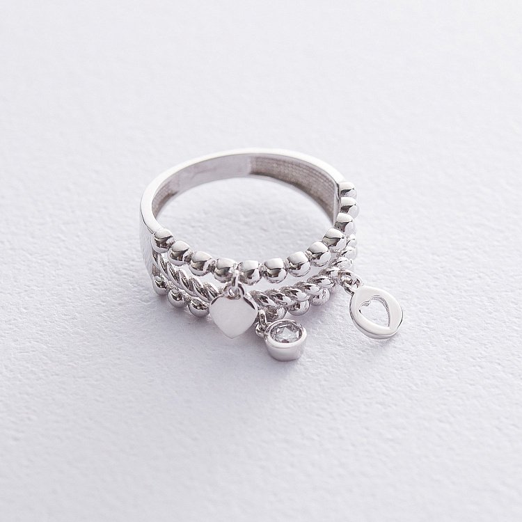 Золоте кільце "Сердечка" з фіанітом к06476 Золоте кільце "Сердечка" з фіанітом к06476 від ювелірного магазину Онікс