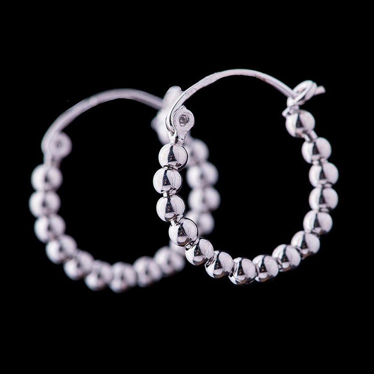 Срібні сережки-кільця (2см) 121904 від ювелірного магазину Онікс - 3