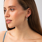 Золоті сережки - кільця "Конюшина" з фіанітами 2 в 1 с09531 от ювелирного магазина Оникс - 1