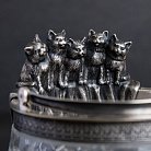Срібна фігура ручної роботи з кошенятами 23126 от ювелирного магазина Оникс - 1